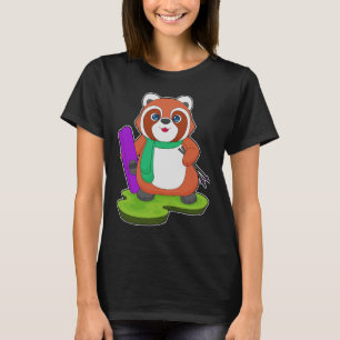 Red Panda Skier Ski T-shirt
