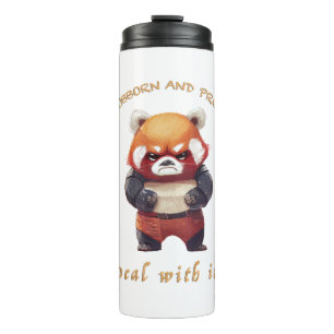 Red Panda Stubborn Deal Met Het Schattig Schattig Thermosbeker