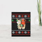 Red Panda Ugly Christmas Sweater Reindeer Llama Ri Kaart (Voorkant)