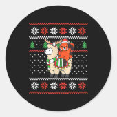 Red Panda Ugly Christmas Sweater Reindeer Llama Ri Ronde Sticker (Voorkant)