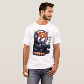 Red Panda Video Game Gaming Nerd T-shirt (Voorkant volledig)