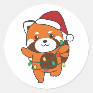 Red Panda Winter Animals Red Pandas Clas Ronde Sticker
