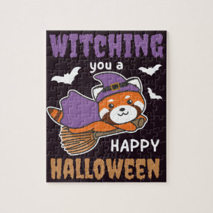 Red Panda Witch die je een Happy Halloween Jig aan Legpuzzel