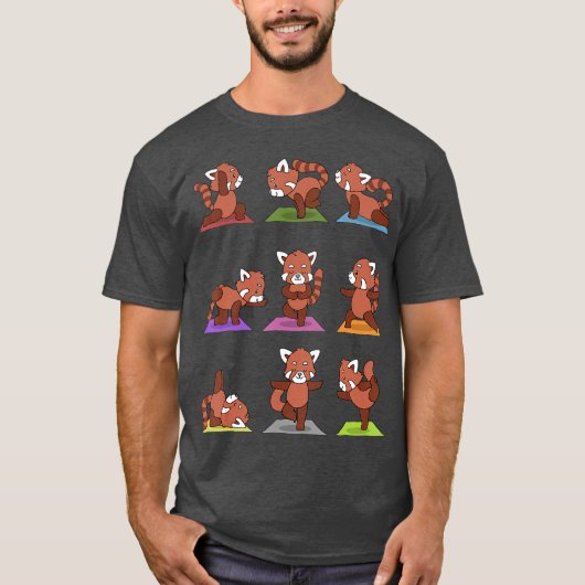 Red Panda Yoga  Funny Red Pandas In Yoga Poses T-shirt (Voorkant)