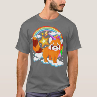 Red Pandacorn Mythical Creater Unicorn Lover Cute T-shirt