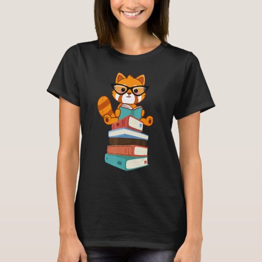 Red Pandas Book  Bookworm Cute Red Panda Reader T-shirt (Voorkant)