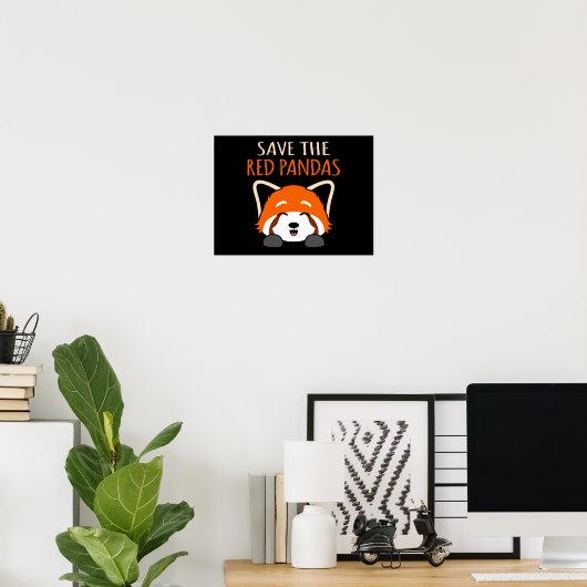 Red Pandas Cute Pet Animal Panda Lover Gr Poster (Thuiskantoor)