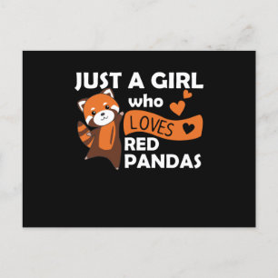 Red Pandas Girl Love Red Panda Kawaii Cute Animals Briefkaart
