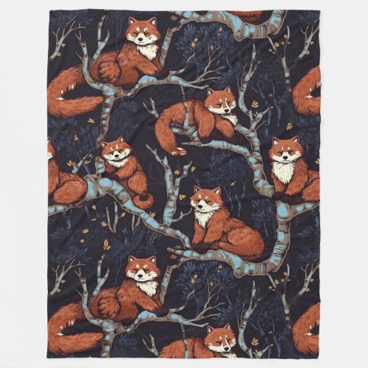 Red Pandas in bomen Fleece Deken (Voorkant)