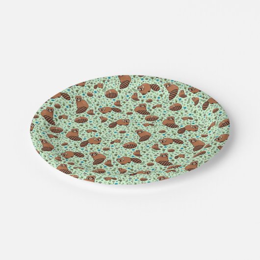 Red Pandas in Green Papieren Bordje (Gekanteld)