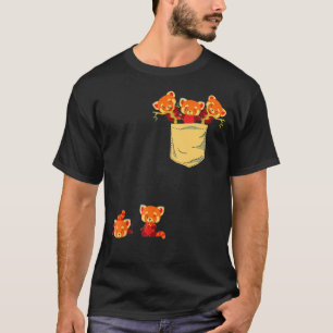 Red Pandas in Pocket Geweldige Cute Panda Beer Ani T-shirt