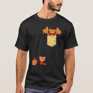 Red Pandas in Pocket Geweldige Cute Panda Beer Ani T-shirt