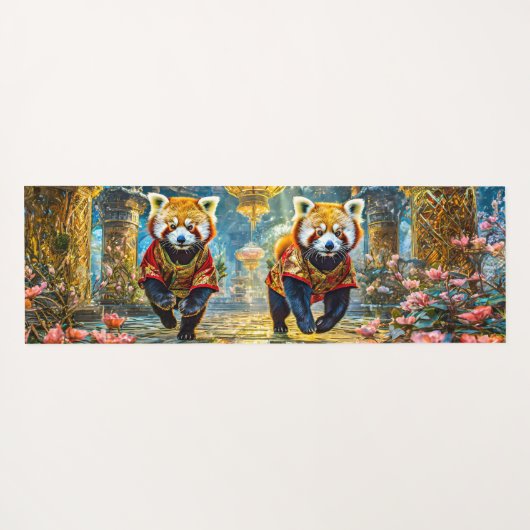 Red Pandas Jade Palace Design van Rich AMeN Gill Yogamat (Achterkant (horizontaal))
