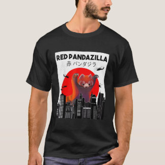 Red Pandazilla Japanse Sun Parody Red Panda T-shirt