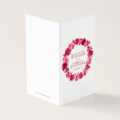 Red pansy art mariage détails calendrier carte (Outside)