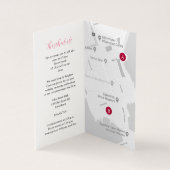 Red pansy art mariage détails calendrier carte (Inside)