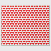 Red Paper Hearts Pattern Cadeaupapier (Vlak)