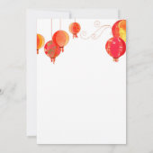 Red Paper Lanterns 60ste verjaardag Kaart (Achterkant)