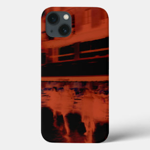 Red Paris avond. Koel de wazige beweging van mense iPhone 13 Hoesje