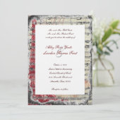 Red Paris Music Wedding Invitations Kaart (Staand voorkant)