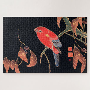 Red Parrot aan de tak van een boom van Ito Jakuchu Legpuzzel