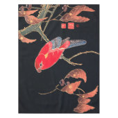 Red Parrot Bird Japans Woodblock Print Tafelkleed (Voorkant)