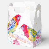 Red Parrot Wedding Cake Favour Box Rosella Bird Bedankdoosjes (Geopend)