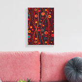 Red Particles Wrapped Canvas Afdruk (Insitu (Woonkamer))