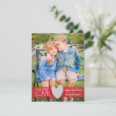 Red Parties scintillant Love Valentine's Day Carte (Debout devant)