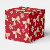 Red Party Favor Box with Gold Bow Pattern Bedankdoosjes (Achterkant)