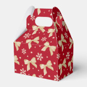 Red Party Favor Gable Box with Gold Bow Pattern Bedankdoosjes (Achterkant)