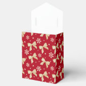Red Party Favor Tent Box with Gold Bow Pattern Bedankdoosjes (Geopend)