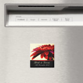 Red Passion Flower Wedding Favor Magnet Magneet (Insitu (Vaatwasser))