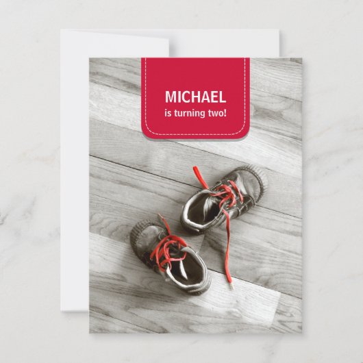 Red Patch Kids Chaussures Anniversaire invitation (Devant)