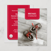 Red Patch Kids Chaussures Anniversaire invitation (Devant / Derrière)