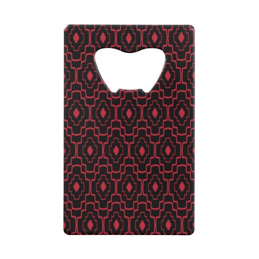 Red Pattern-creditcard Fles Open Kredietkaart Flessenopener (Voorkant)