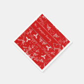 Red Pattern kerst Servet (Hoek)