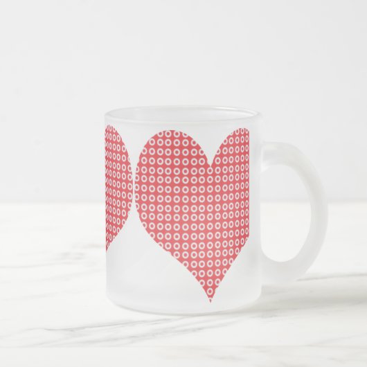 Red Pattern Love Hearts Mok (Rechts)