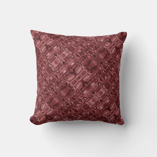 Red Pattern Pillow Kussen (Voorkant)