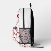 Red  Pattern Sound Notes Bedrukte Rugzak (Rechts)