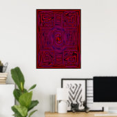 Red Patterned Psychedelic Poster (Thuiskantoor)