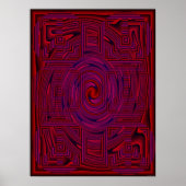 Red Patterned Psychedelic Poster (Voorkant)
