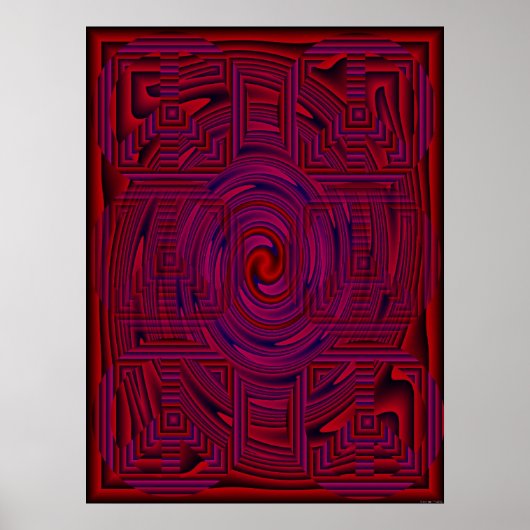 Red Patterned Psychedelic Poster (Voorkant)