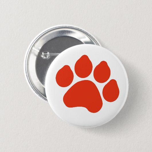 Red Paw Print Button (Voorkant /achterkant)