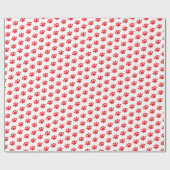 Red Paw Print Patroon Cadeaupapier (Vlak)