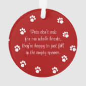 Red Paw Prints Pet Foto Ornament (achterkant)