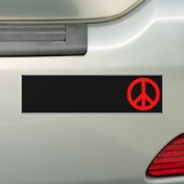 Red Peace Sign Bumpersticker (Op auto)