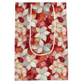 Red Peach Pearl Floral Medium Cadeauzakje (Achterkant)