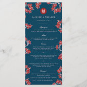 Red Peach/Plum Blossom Double Happiness Wedding Menu (Voorkant)