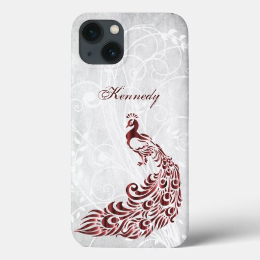 Red Peacock Persoonlijke Hoesje-ate iPhone Case (Achterkant)